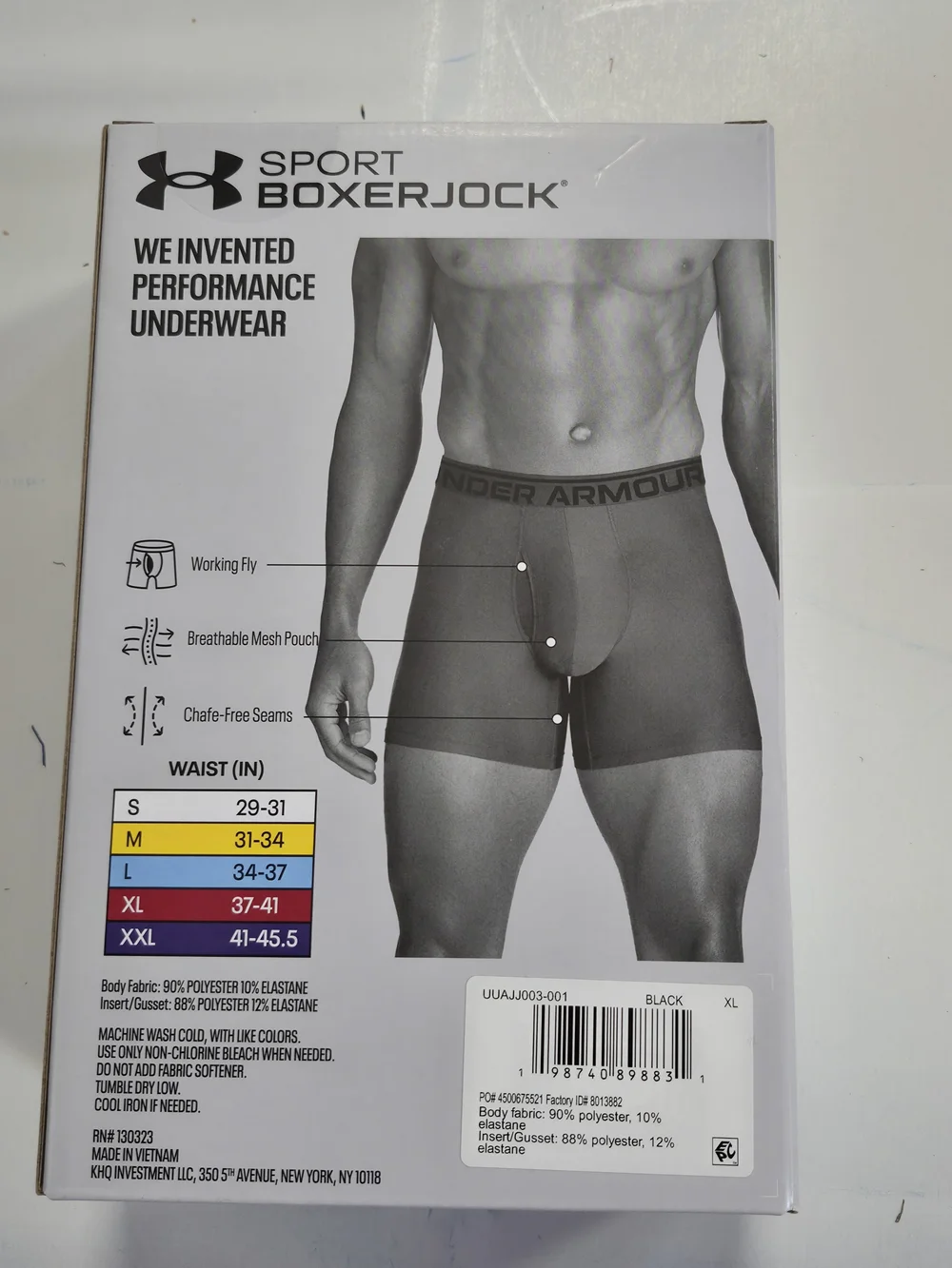 Under Armour Sport Boxerjock Men's Boxer Briefs - Black (3 Pack) Size XL